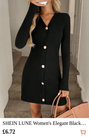 SHEIN LUNE Women s Elegant Black...