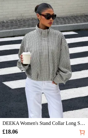 DEEKA Women s Stand Collar Long...