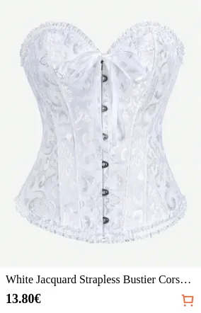 White Jacquard Strapless Bustier...