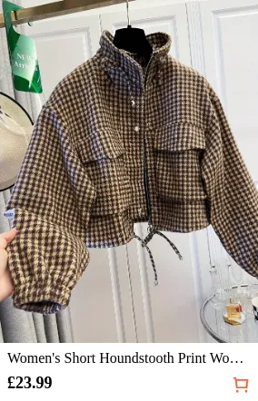 Women s Short Houndstooth Print...