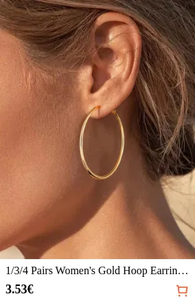 1/3/4 Pairs Women s Gold Hoop...