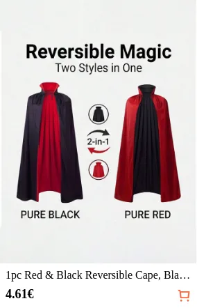1pc Red & Black Reversible Cape...