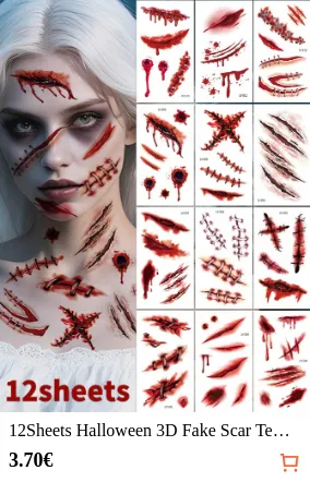 12Sheets Halloween 3D Fake Scar...