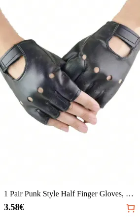 1 Pair Punk Style Half Finger...
