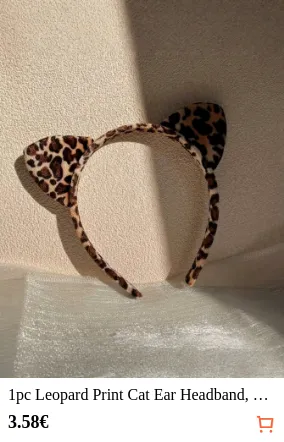 1pc Leopard Print Cat Ear Headband...