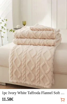 1pc Ivory White Taffroda Flannel...