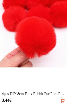 4pcs DIY 8cm Faux Rabbit Fur Pom...