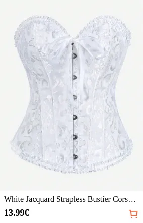 White Jacquard Strapless Bustier...