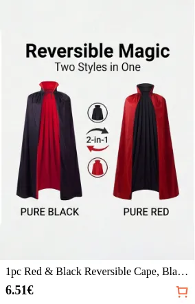 1pc Red & Black Reversible Cape...