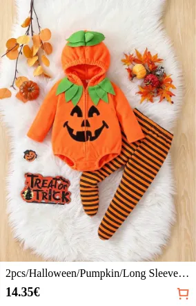 2pcs/Halloween/Pumpkin/Long Sleeve...