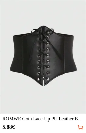 ROMWE Goth Lace-Up PU Leather...