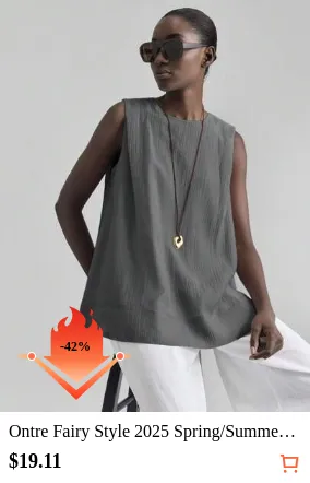 Ontre Fairy Style 2025 Spring/Summer Solid Color Round Neck Casual Vacation Sleeveless Top, Holiday Top, Beach Top, Party Top, Basic Top, Festival Top, Socializing Top, Women's Party Top, Versatile Everyday Commute Music Festival