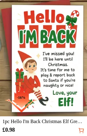 1pc Hello I m Back Christmas Elf...