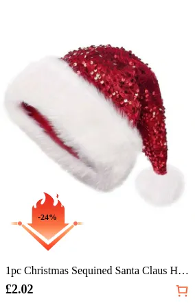 1pc Christmas Sequined Santa Claus...