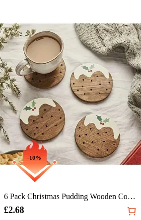 6 Pack Christmas Pudding Wooden...