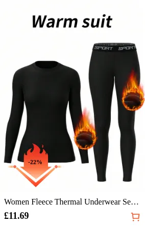 Women Fleece Thermal Underwear Set...