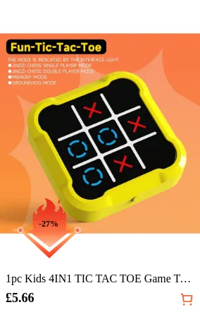 1pc Kids 4IN1 TIC TAC TOE Game Toy...