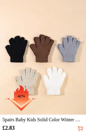 5pairs Baby Kids Solid Color...