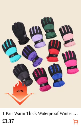 1 Pair Warm Thick Waterproof Winter Children Ski Gloves And Matching Parent-Child Ski Gloves