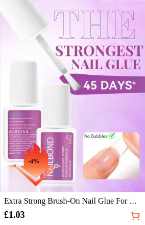 Extra Strong Brush-On Nail Glue For Acrylic Nails, Nail Tips & Press-On Nails (8ml) With File For Glue-On Fake Nails, Fix Broken Nail Repair. Acrylic Nail Glue Nail Bond Nail Glue Gel,Random