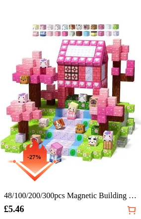 48/100/200/300pcs Magnetic Building Blocks 0.78inch Mine World Magnetic Pink Girly Heart Blossom Series Construction Brick Cube Toys Set STEM Education Sensory 2025 Best Gift For 3+ Boy Girl Children