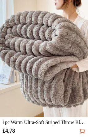 1pc Warm Ultra-Soft Striped Throw...