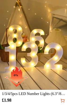 1/3/4/5pcs LED Number Lights (6.3 ...