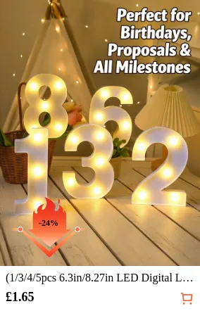 (1/3/4/5pcs 6.3in/8.27in LED...