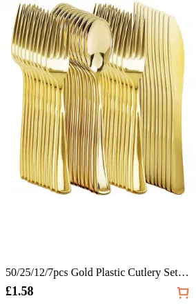 50/25/12/7pcs Gold Plastic Cutlery...