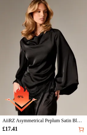 AiiRZ Asymmetrical Peplum Satin...