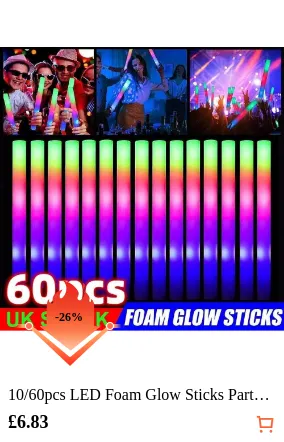 10/60pcs LED Foam Glow Sticks...