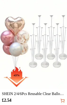 SHEIN 2/4/6Pcs Reusable Clear Balloon Holder Set - Perfect For Celebrations And Events, Suitable For Birthdays, Parties, Wedding Decorations (Balloons Not Included)