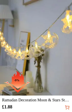 Ramadan Decoration Moon & Stars String Lights , Battery Powered Lights For Eid, Islamic Festivals, Home & Room Decor, Perfect For Ramadan Mubarak, Eid Al-Fitr,Restaurant Decoration, Hotel Decoration, Bedroom Decoration, Living Room Decoration;
