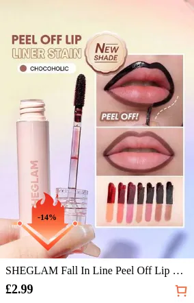 SHEGLAM Fall In Line Peel Off Lip Liner Stain-Chocoholic Lip Combo Brand Beauty Makeup Face Paint Cosmetic For Women Girls Perfect For Winter Spring Ideal For Y2K Fancy Fashion Suitable For Birthday Gift Party Ready Best Color