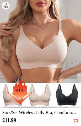 3pcs/Set Wireless Jelly Bra, Comfortable & Soft Women Fashion Bra