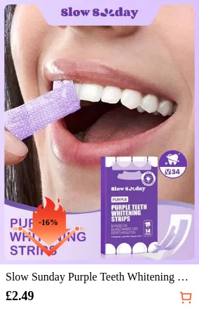 Slow Sunday Purple Teeth Whitening Strips, Get Rid Of Smoke Stains, Coffee Stains, Tea Stains, Keep Your Mouth Clean And White, Good Gift For Holiday, Party, Travel, Outdoor Activity, For Valentine'S Day, Valentines Gift, Suitable For Spring Personal Care