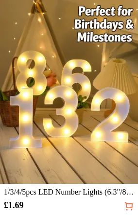 1/3/4/5pcs LED Number Lights (6.3 ...