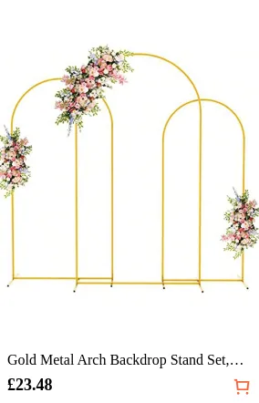 Gold Metal Arch Backdrop Stand Set...