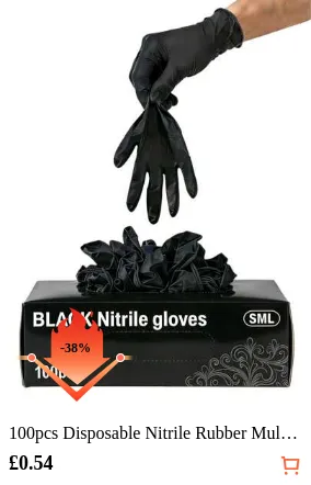 100pcs Disposable Nitrile Rubber Multipurpose Gloves, Durable Elastic Multipurpose Household Cleaning Protective Gloves, Waterproof, Suitable For Kitchen, Tattoo, Hair Dyeing, Salon, Pet Care (Black, Pink, Blue, White, Purple) - Powder-Free, Waterproof, Ambidextrous