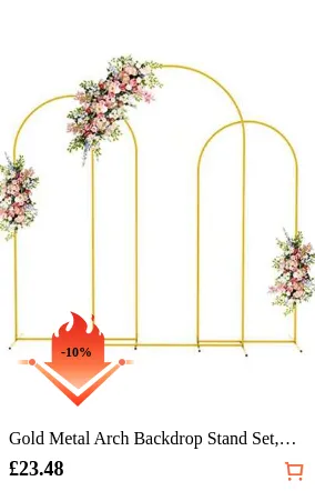 Gold Metal Arch Backdrop Stand Set,Arched Door Frame 4FT/5FT/6FT/6.5FT/7.2FT Height Wedding Parties Birthday Graduation Anniversary Celebration Opening Ceremony And Other Indoor Outdoor Decoration