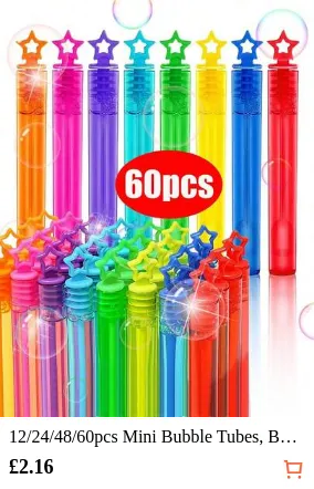 12/24/48/60pcs Mini Bubble Tubes, Bubble Blowing Toys For Teens, Colorful Bubble Wands, Party Atmosphere Maker Gadgets (Bubble Liquid Not Included)