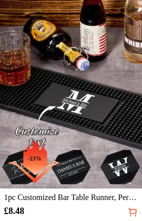1pc Customized Bar Table Runner, Personalized Bar Mat, Coffee & Cocktail Coaster, Home Bar Accessory, Artistic Rubber Drink Coaster, Gift For Father, Boyfriend, Custom Coaster, Multi-Functional, Durable, Ornamental, Reusable, Exquisite, Stylish, High-Quality, Colorful, Modern, Custom, Personalized, Unique, Home, Garden, Office, For Anniversaries, For Valentine's Day, For Mother's Day, For Birthdays, For Father's Day, For Graduation, For Weddings, For Housewarming,Personal Items