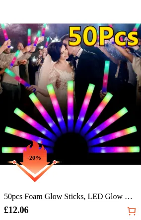 50pcs Foam Glow Sticks LED Glow...