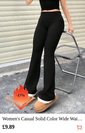 Women s Casual Solid Color Wide...
