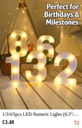 1/3/4/5pcs LED Numeric Lights (6.3...