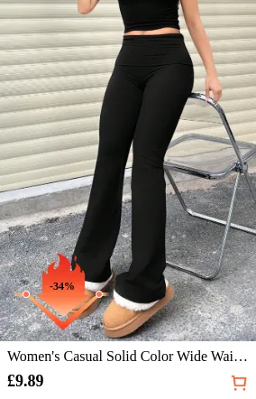 Women s Casual Solid Color Wide...