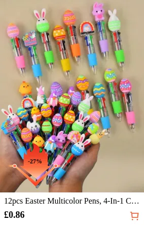 12pcs Easter Multicolor Pens 4-In...