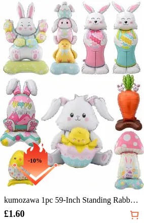 kumozawa 1pc 59-Inch Standing Rabbit Balloon, Indoor Atmosphere Background Photo Prop, Easter Balloon Set, Birthday Party Celebration Decor, Holiday Party Decoration
