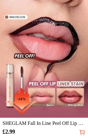 SHEGLAM Fall In Line Peel Off Lip Liner Stain-Mauvelous Henna Lip Combo Brand Beauty Makeup Face Paint Cosmetic For Women Girls Perfect For Spring Summer Ideal For Y2K Fancy Fashion Suitable For Birthday Mother'S Day Gift Rave Party Ready Best Color