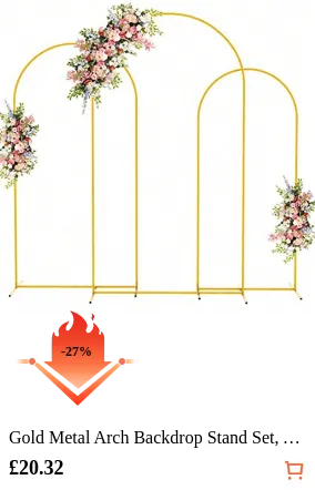 Gold Metal Arch Backdrop Stand Set...